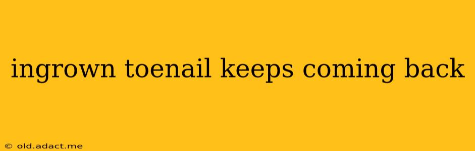 ingrown toenail keeps coming back