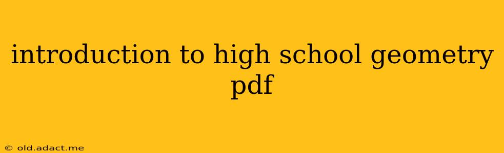 introduction to high school geometry pdf