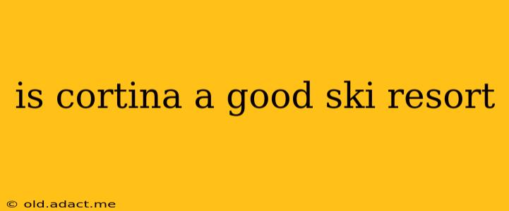 is cortina a good ski resort