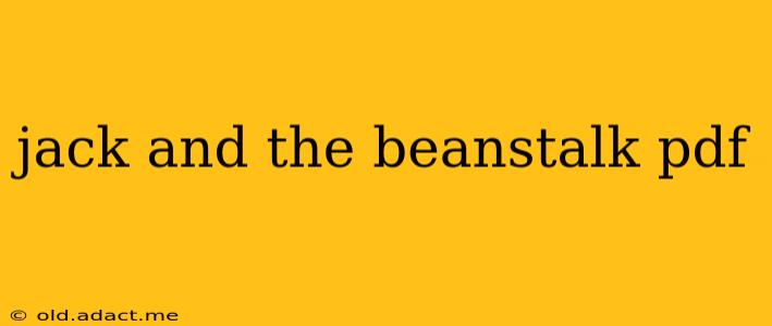 jack and the beanstalk pdf