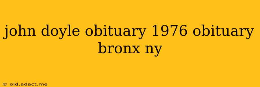 john doyle obituary 1976 obituary bronx ny