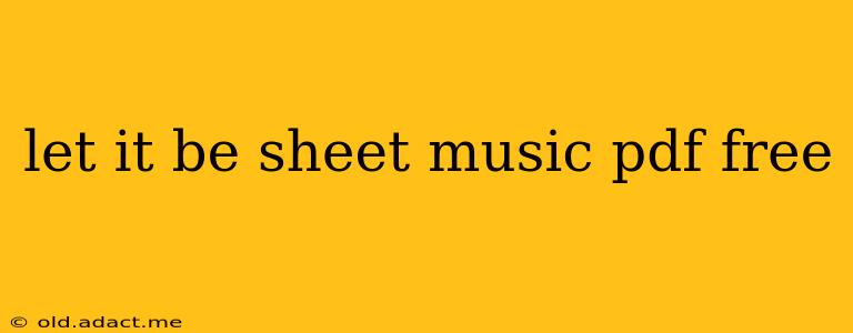 let it be sheet music pdf free