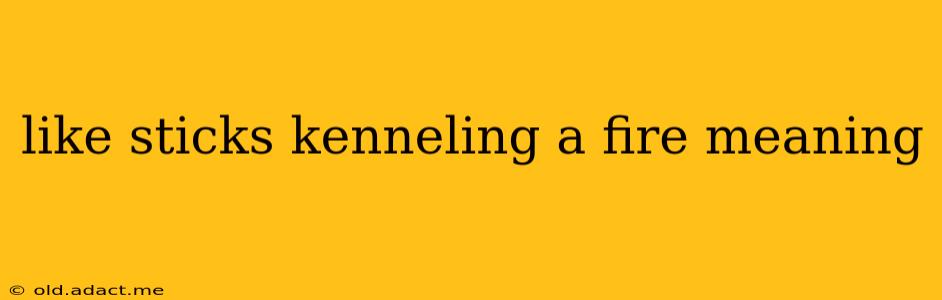 like sticks kenneling a fire meaning