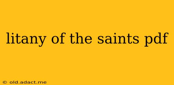 litany of the saints pdf
