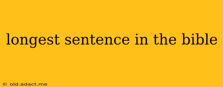 longest sentence in the bible