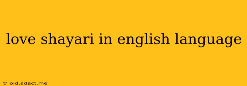 love shayari in english language
