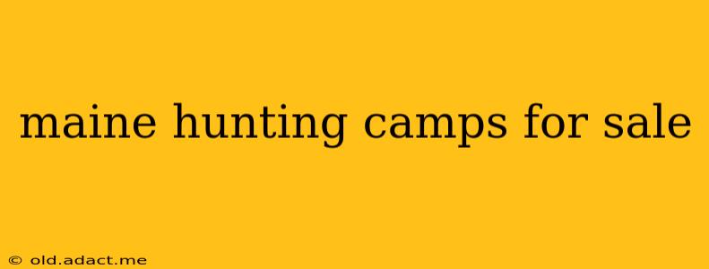 maine hunting camps for sale