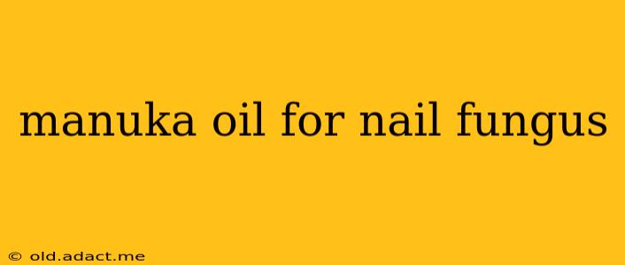 manuka oil for nail fungus