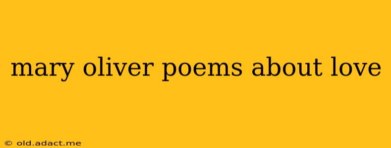 mary oliver poems about love