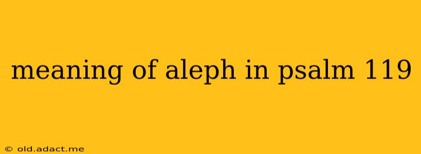 meaning of aleph in psalm 119