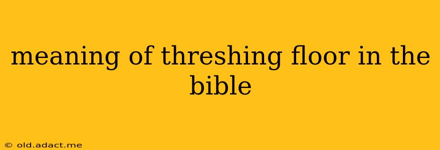 meaning of threshing floor in the bible