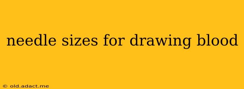 needle sizes for drawing blood