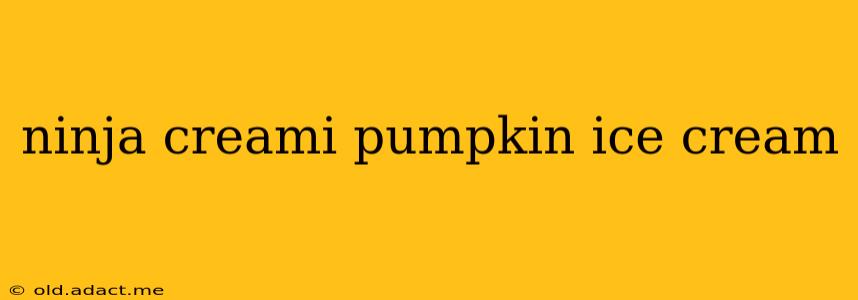 ninja creami pumpkin ice cream