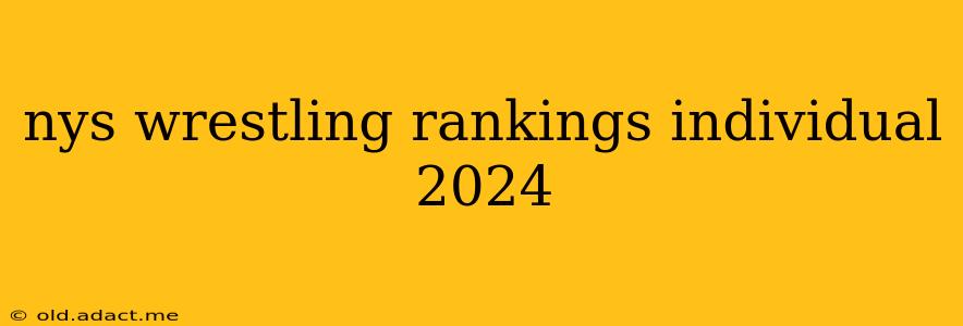 nys wrestling rankings individual 2024