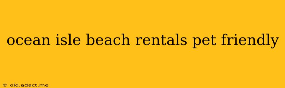ocean isle beach rentals pet friendly