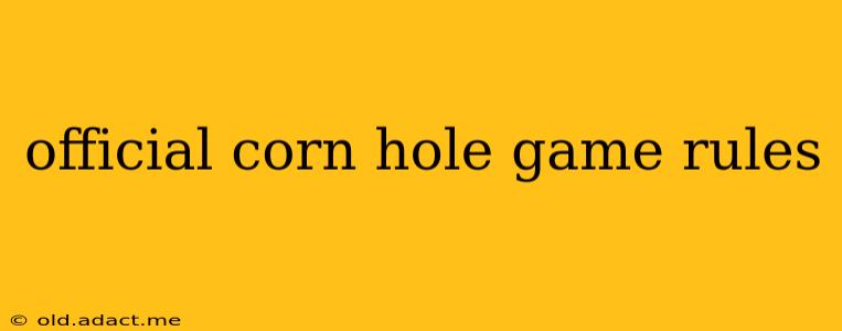 official corn hole game rules
