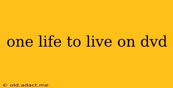 one life to live on dvd