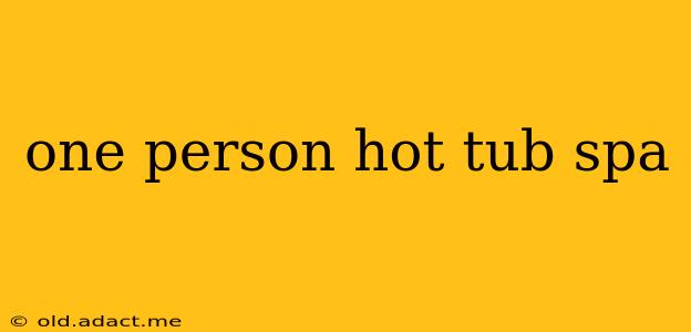 one person hot tub spa