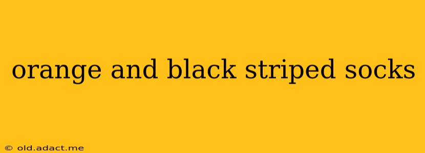 orange and black striped socks