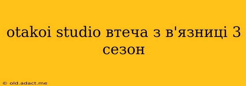 otakoi studio втеча з в'язниці 3 сезон