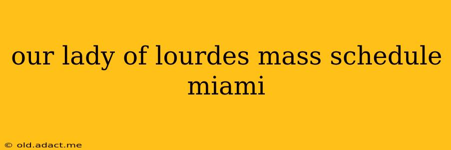 our lady of lourdes mass schedule miami