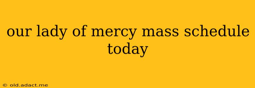 our lady of mercy mass schedule today