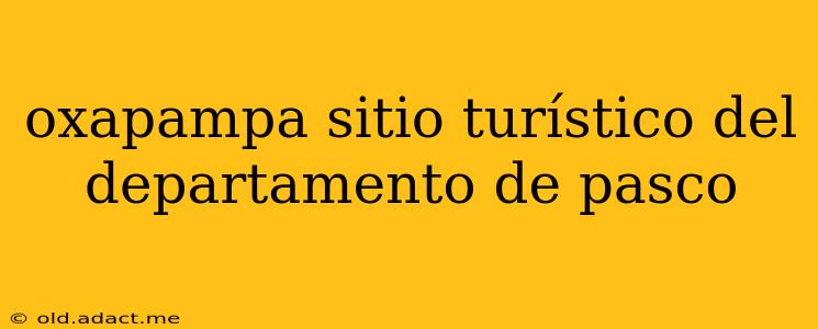 oxapampa sitio turístico del departamento de pasco