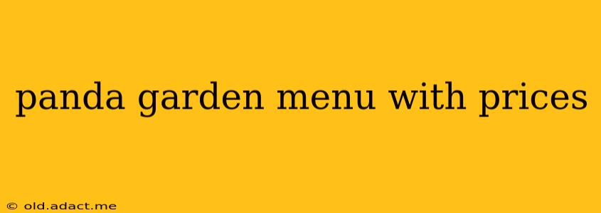 panda garden menu with prices