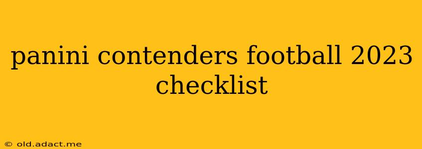 panini contenders football 2023 checklist