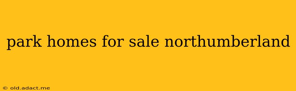 park homes for sale northumberland