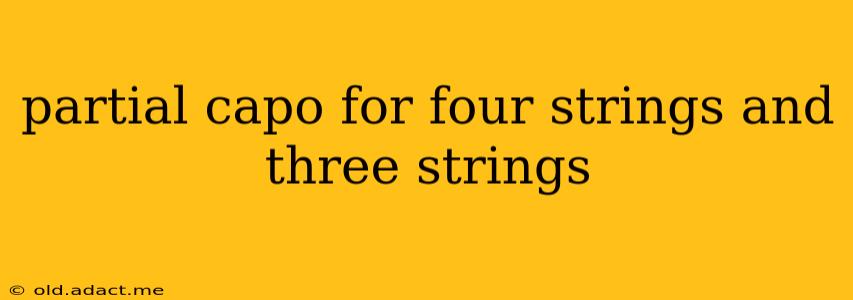 partial capo for four strings and three strings