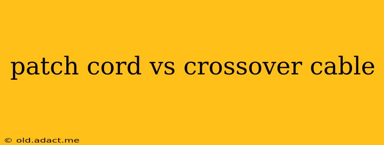 patch cord vs crossover cable