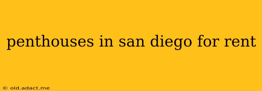 penthouses in san diego for rent