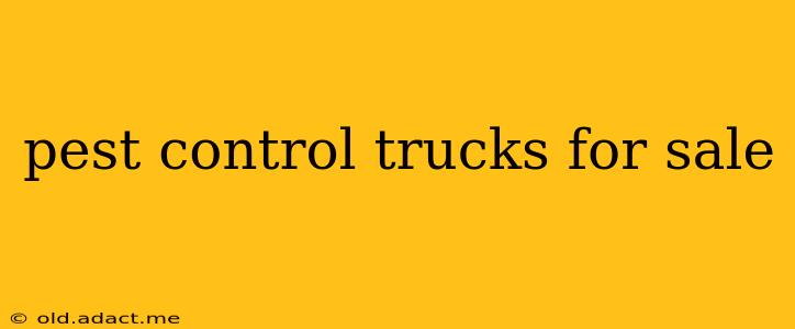 pest control trucks for sale