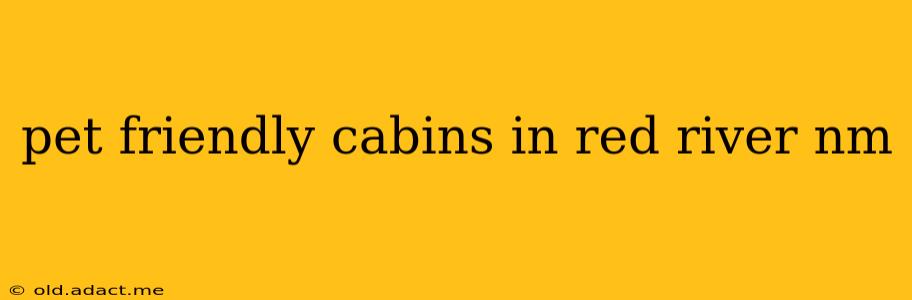 pet friendly cabins in red river nm