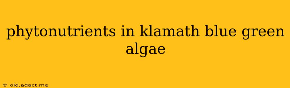 phytonutrients in klamath blue green algae