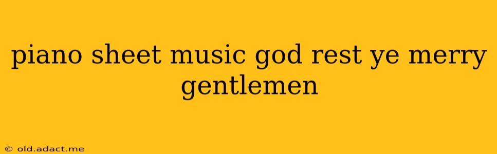 piano sheet music god rest ye merry gentlemen