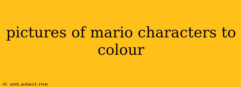 pictures of mario characters to colour