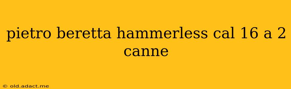 pietro beretta hammerless cal 16 a 2 canne
