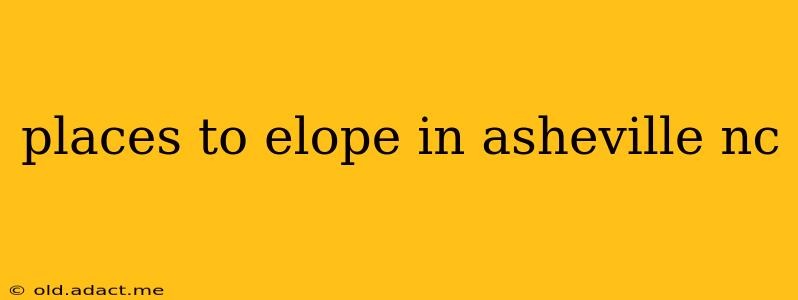 places to elope in asheville nc