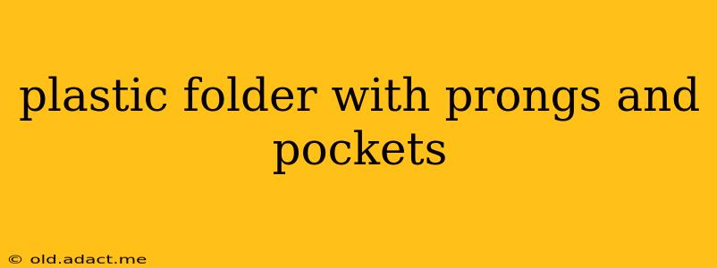 plastic folder with prongs and pockets