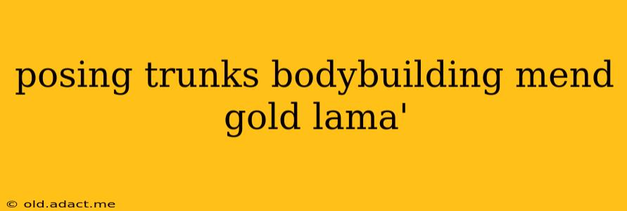 posing trunks bodybuilding mend gold lama'