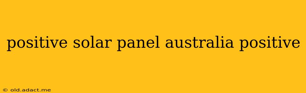positive solar panel australia positive