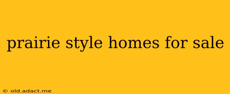 prairie style homes for sale