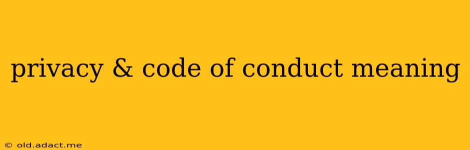 privacy & code of conduct meaning