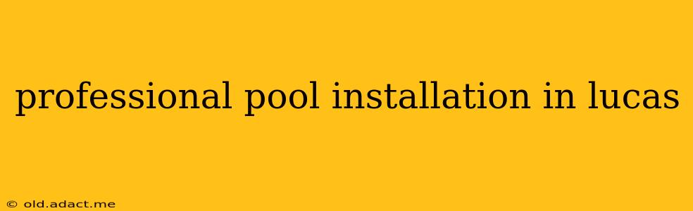professional pool installation in lucas