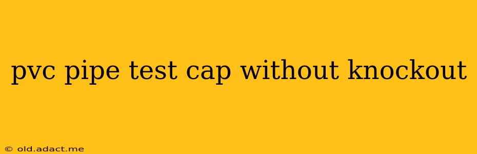 pvc pipe test cap without knockout