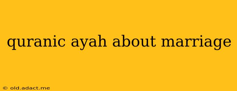 quranic ayah about marriage