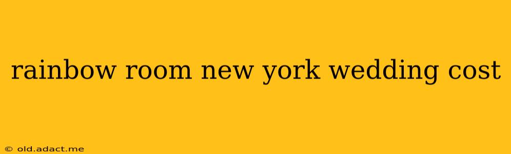 rainbow room new york wedding cost