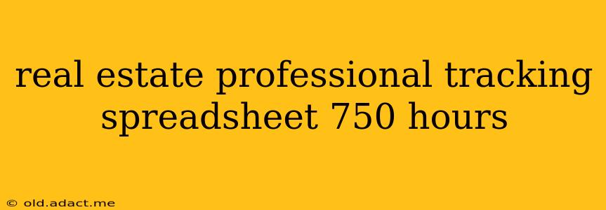 real estate professional tracking spreadsheet 750 hours